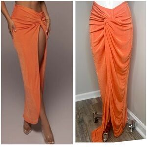 JLUXLABEL GRECIAN MAXI SKIRT W/ SLIT-NWT-2X